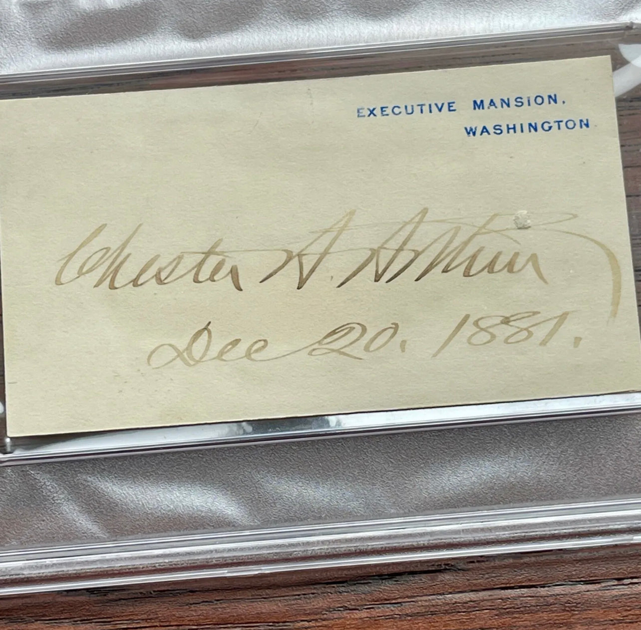 CHESTER A. ARTHUR * PSA/DNA * AUTOGRAPH White House Card SIGNED * as PRESIDENT