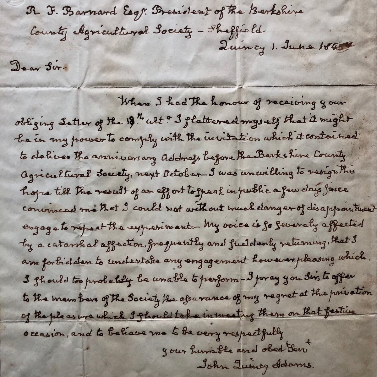 JOHN QUINCY ADAMS * JSA LOA * Handwritten Autograph Letter Signed Full Signature