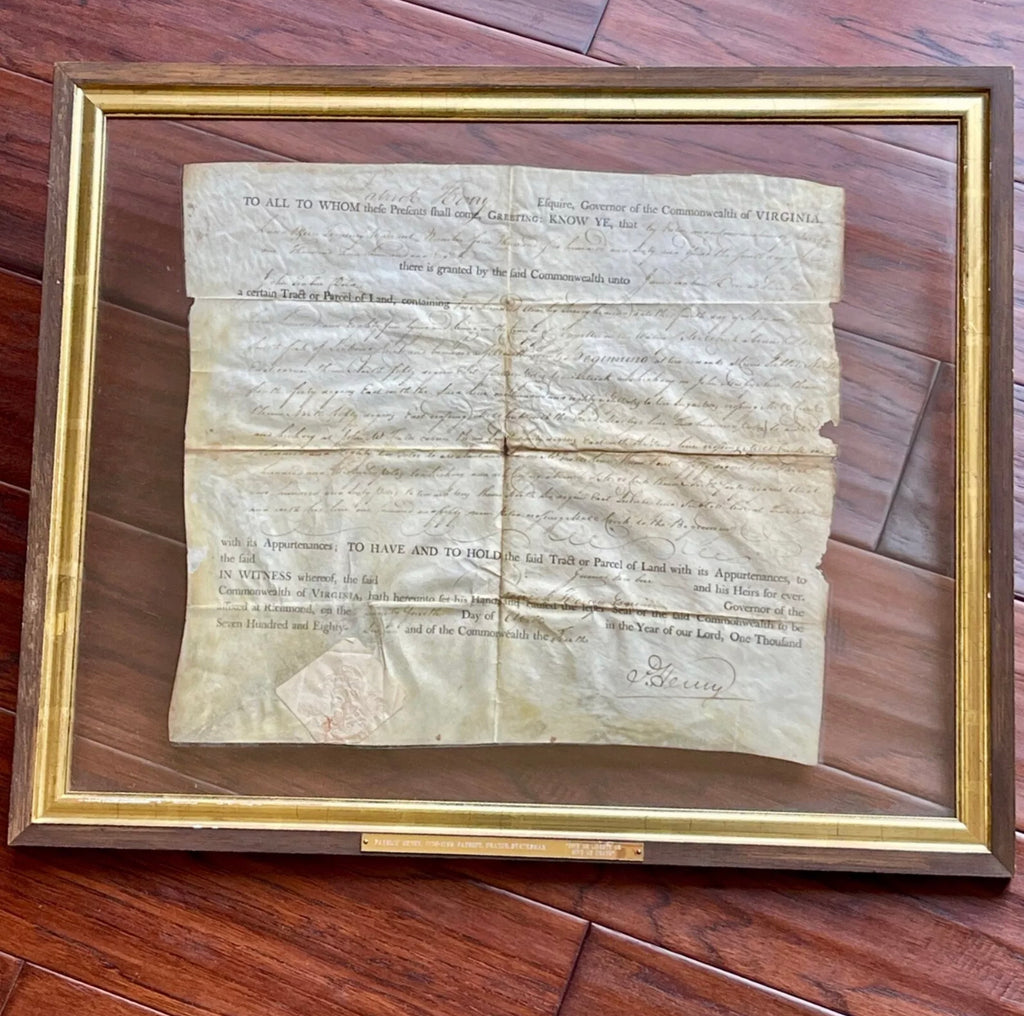 PATRICK HENRY * PSA * Autograph LAND GRANT Signed For REVOLUTIONARY WAR Soldier