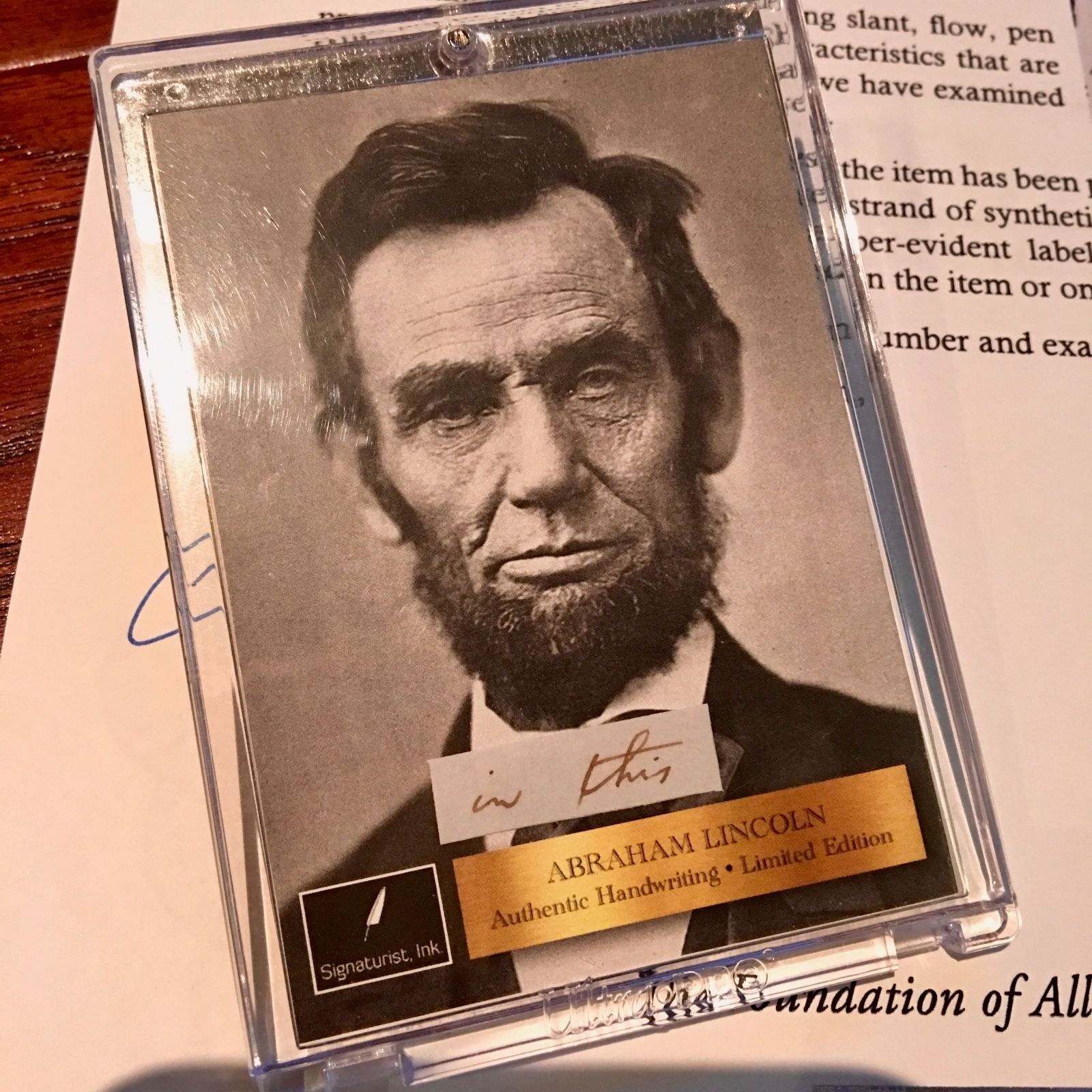 ABRAHAM LINCOLN * PSA/DNA * Handwritten Cut Words * not Autograph or Signed