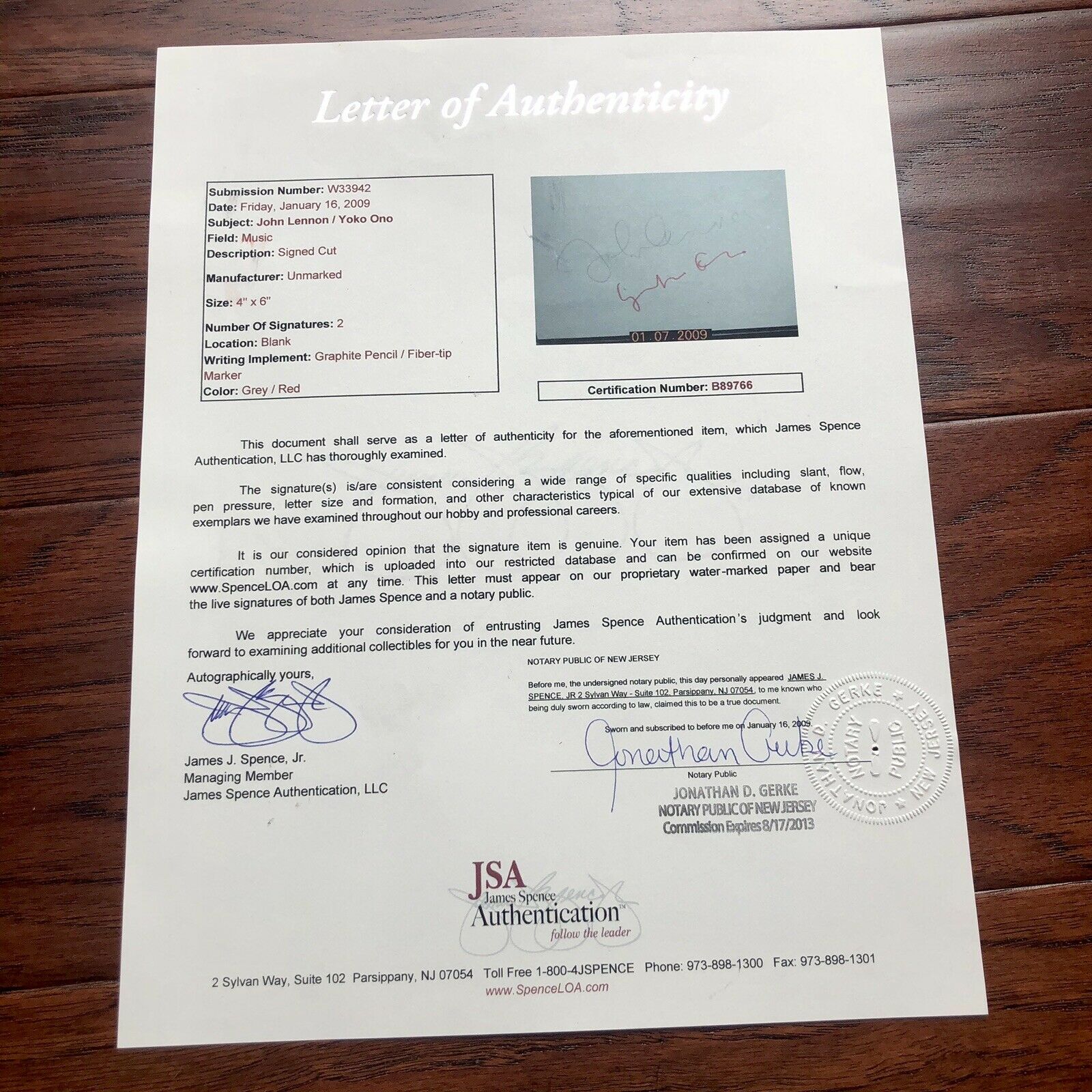 JOHN LENNON & YOKO ONO * JSA LOA * Hand Signed Autograph Album Page * Beatles