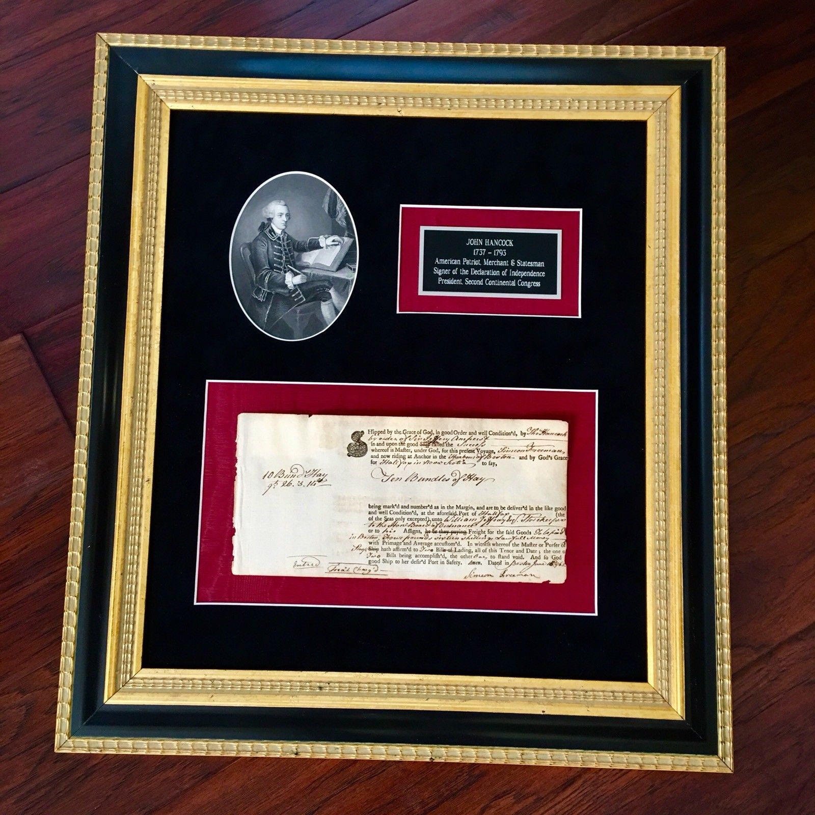 JOHN HANCOCK * Handwritten AUTOGRAPH Ships Manifest SIGNED for British Army