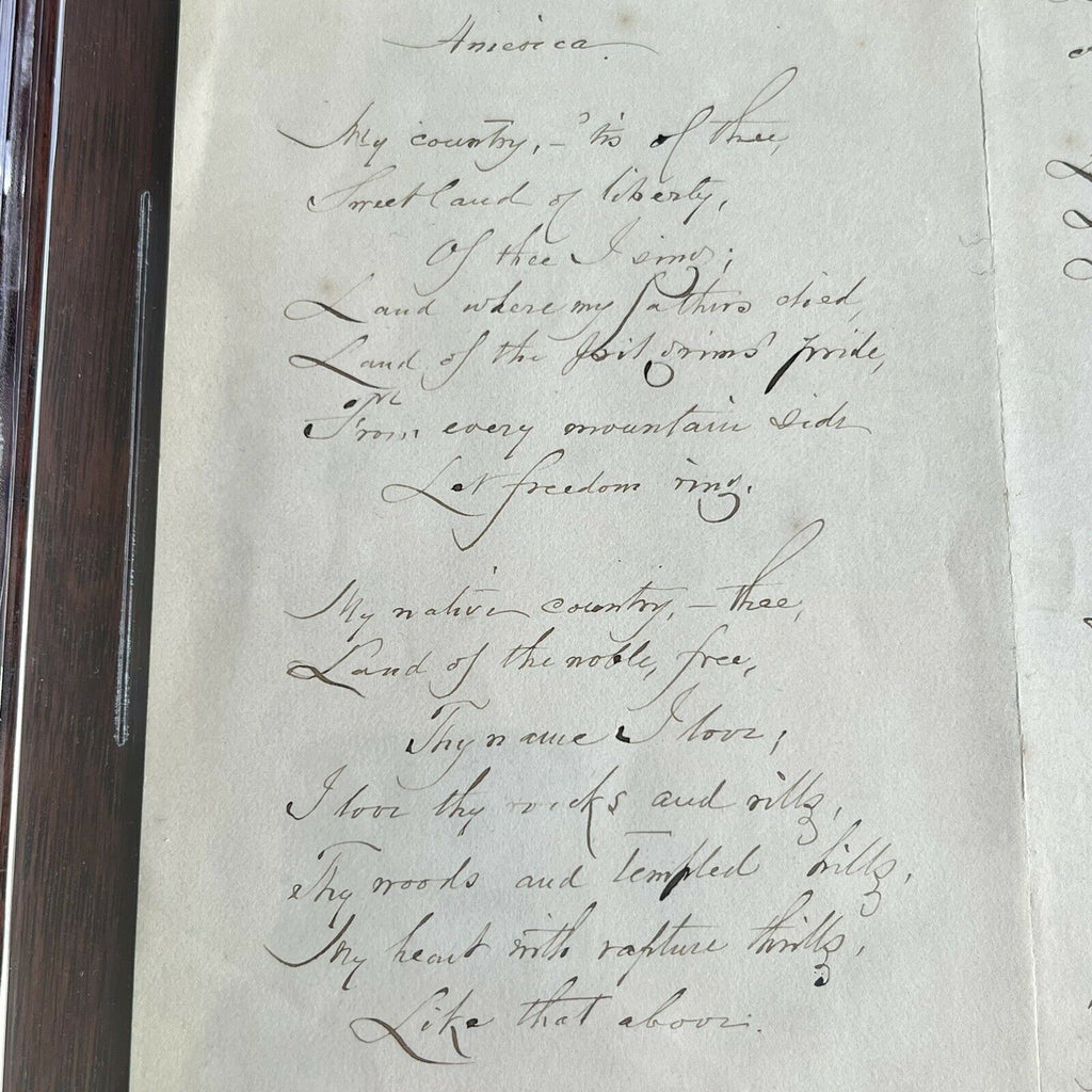 SAMUEL FRANCIS SMITH *Beckett BAS * America / My Country 'Tis of Thee AUTOGRAPH