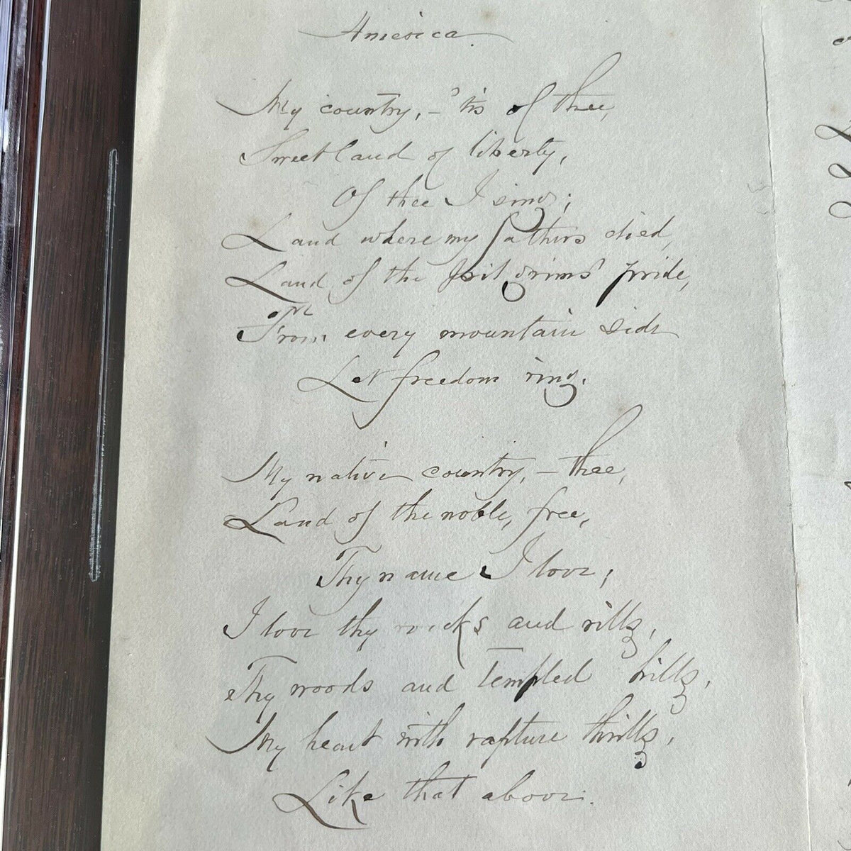 SAMUEL FRANCIS SMITH *Beckett BAS * America / My Country 'Tis of Thee AUTOGRAPH