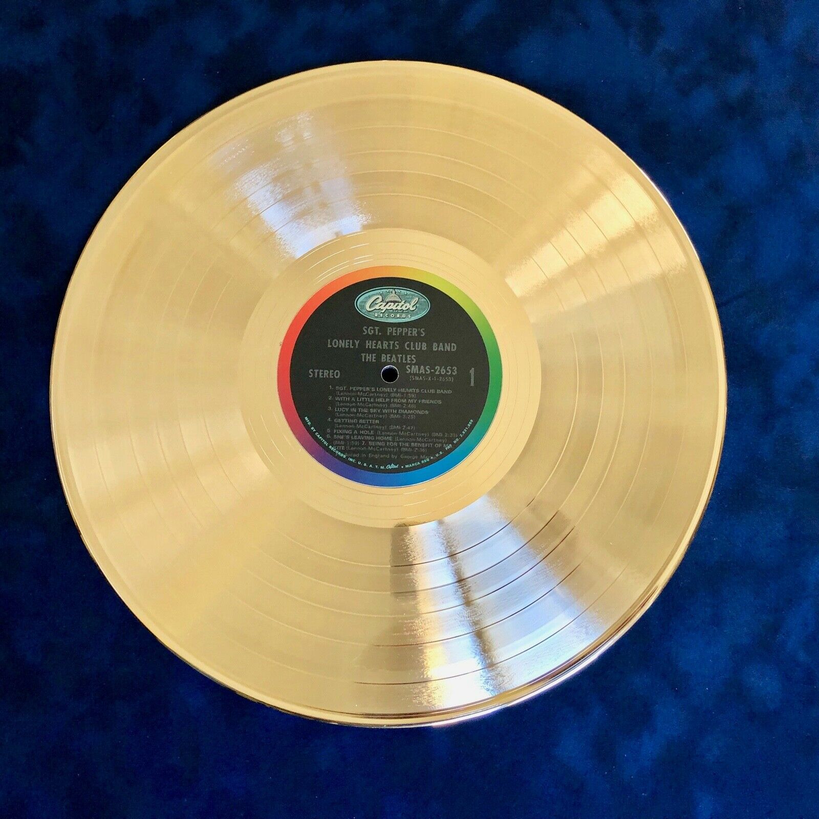PAUL MCCARTNEY + RINGO STARR SIGNED Beatles PEPPER Autographs Gold Record * COA