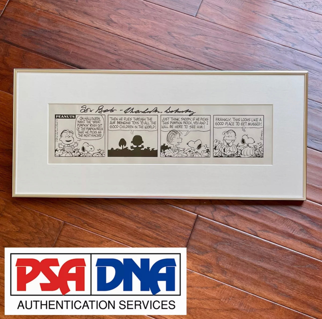 CHARLES M. SCHULZ * PSA * Autograph SNOOPY "Great Pumpkin" Strip Signed Peanuts