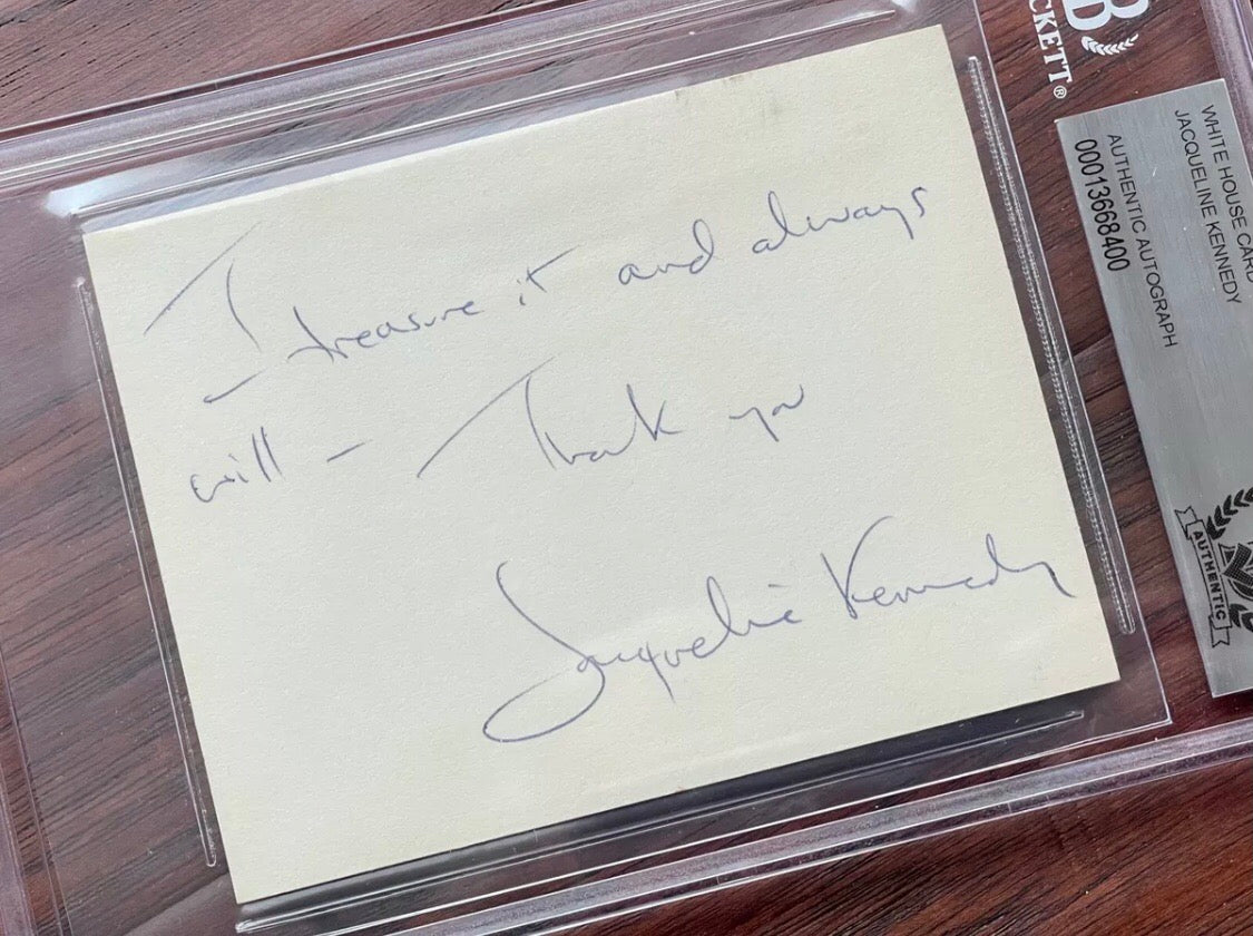 JACQUELINE KENNEDY * WHITE HOUSE NOTE * Autograph Hand SIGNED * As First Lady