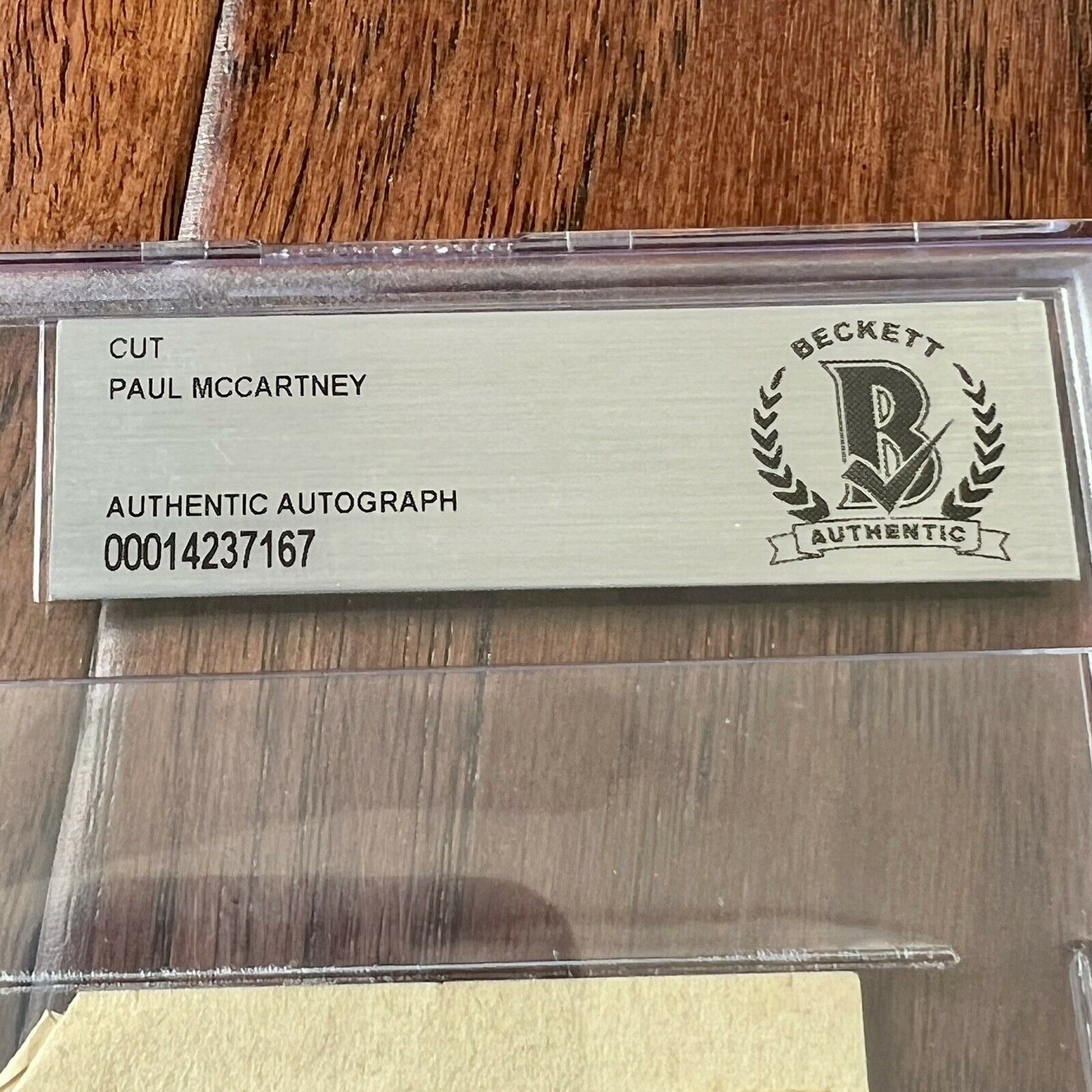 PAUL MCCARTNEY * BAS BECKETT SLAB * AUTOGRAPH CUT SIGNATURE SIGNED * THE BEATLES