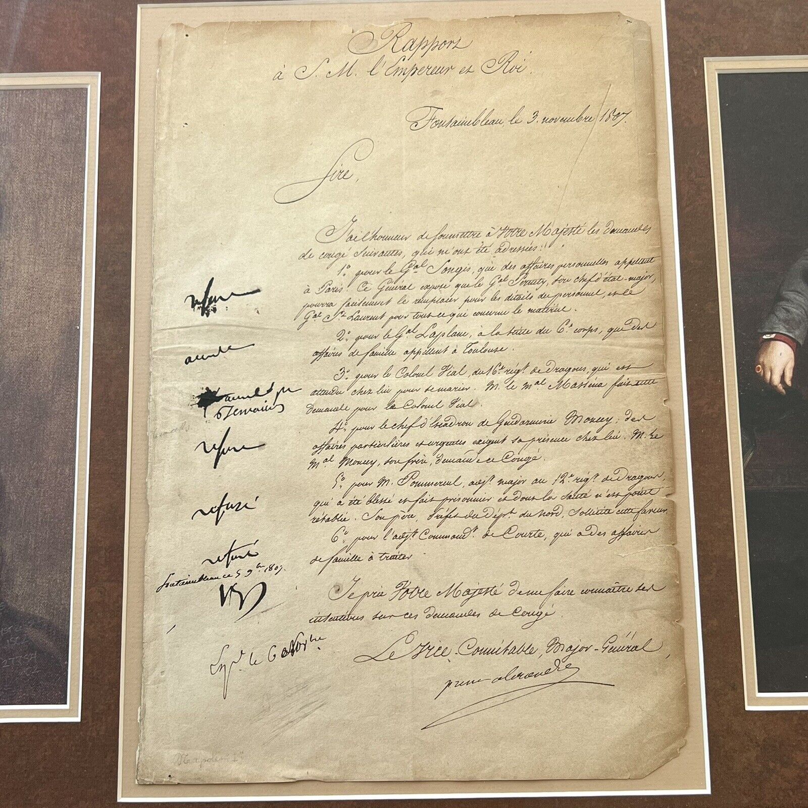 NAPOLEON BONAPARTE * JSA LOA * Signed Requests For Leaves of Absence Autograph
