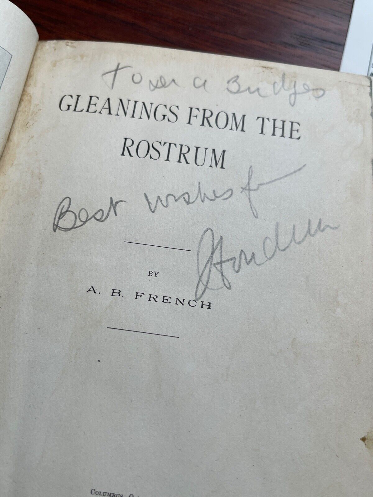HARRY HOUDINI * JSA LOA * AUTOGRAPH Spiritualism Book "Gleanings" Signed