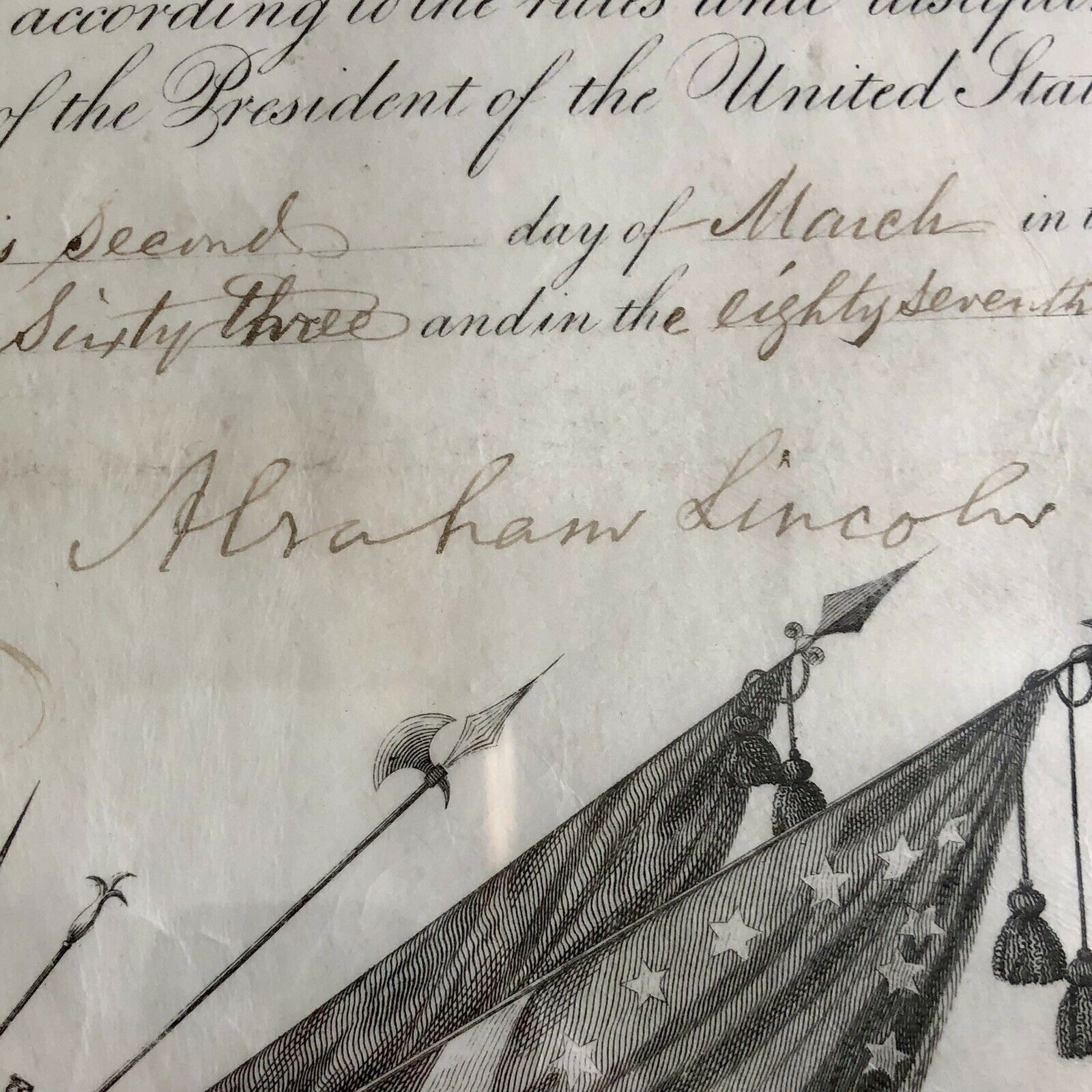 ABRAHAM LINCOLN * JSA LOA * Autograph Promotion of Antietam Veteran Signed *