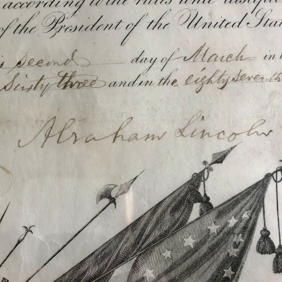 ABRAHAM LINCOLN * JSA LOA * Autograph Promotion of Antietam Veteran Signed *