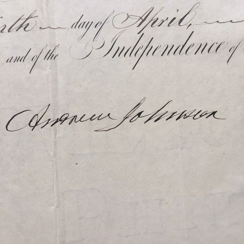 ANDREW JOHNSON & WILLIAM SEWARD * hand SIGNED AUTOGRAPH Doc * As President