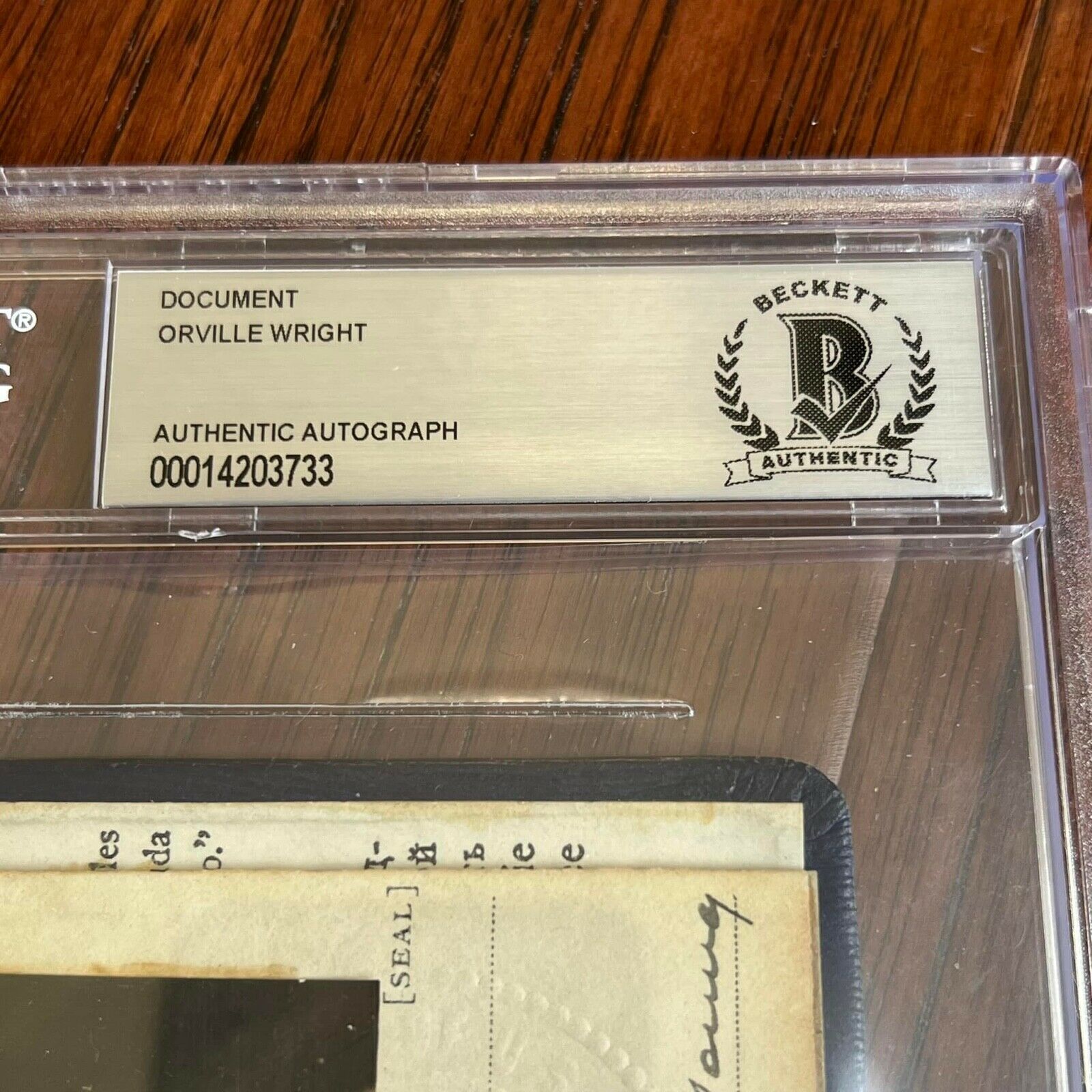 ORVILLE WRIGHT * BAS * Authentic AUTOGRAPH Pilot License SIGNED * Beckett