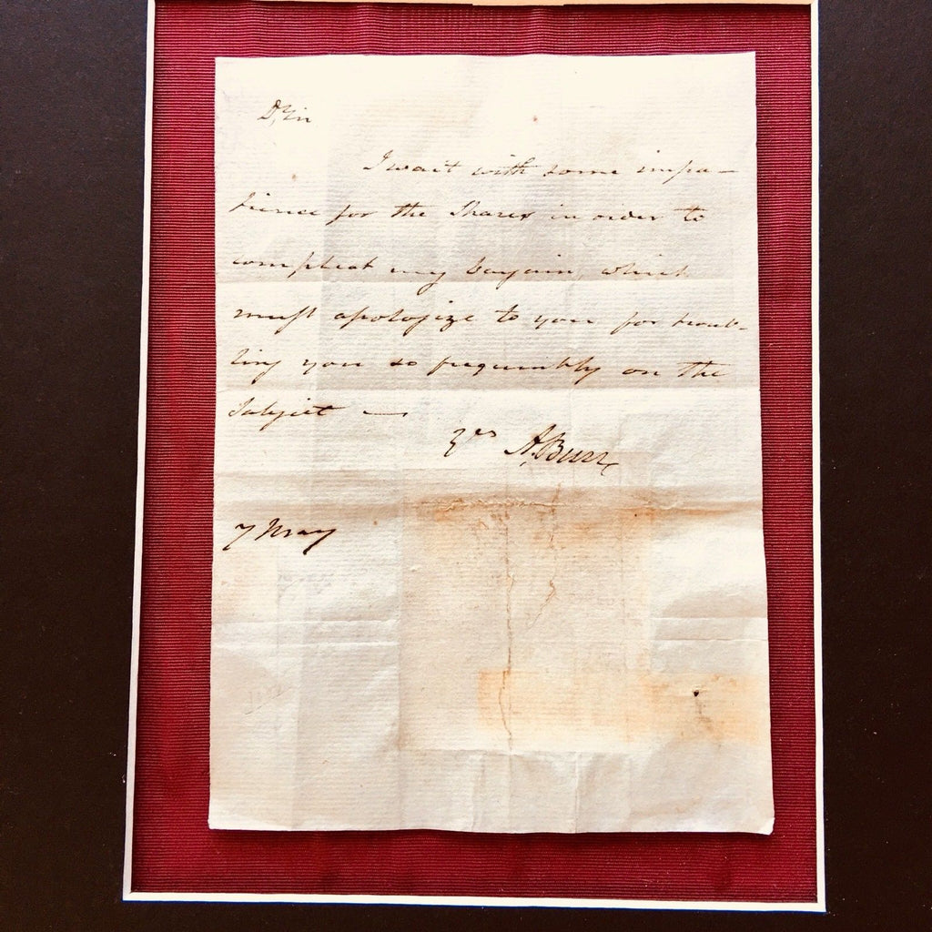 AARON BURR * Handwritten AUTOGRAPH LETTER Signed * Dueled ALEXANDER HAMILTON