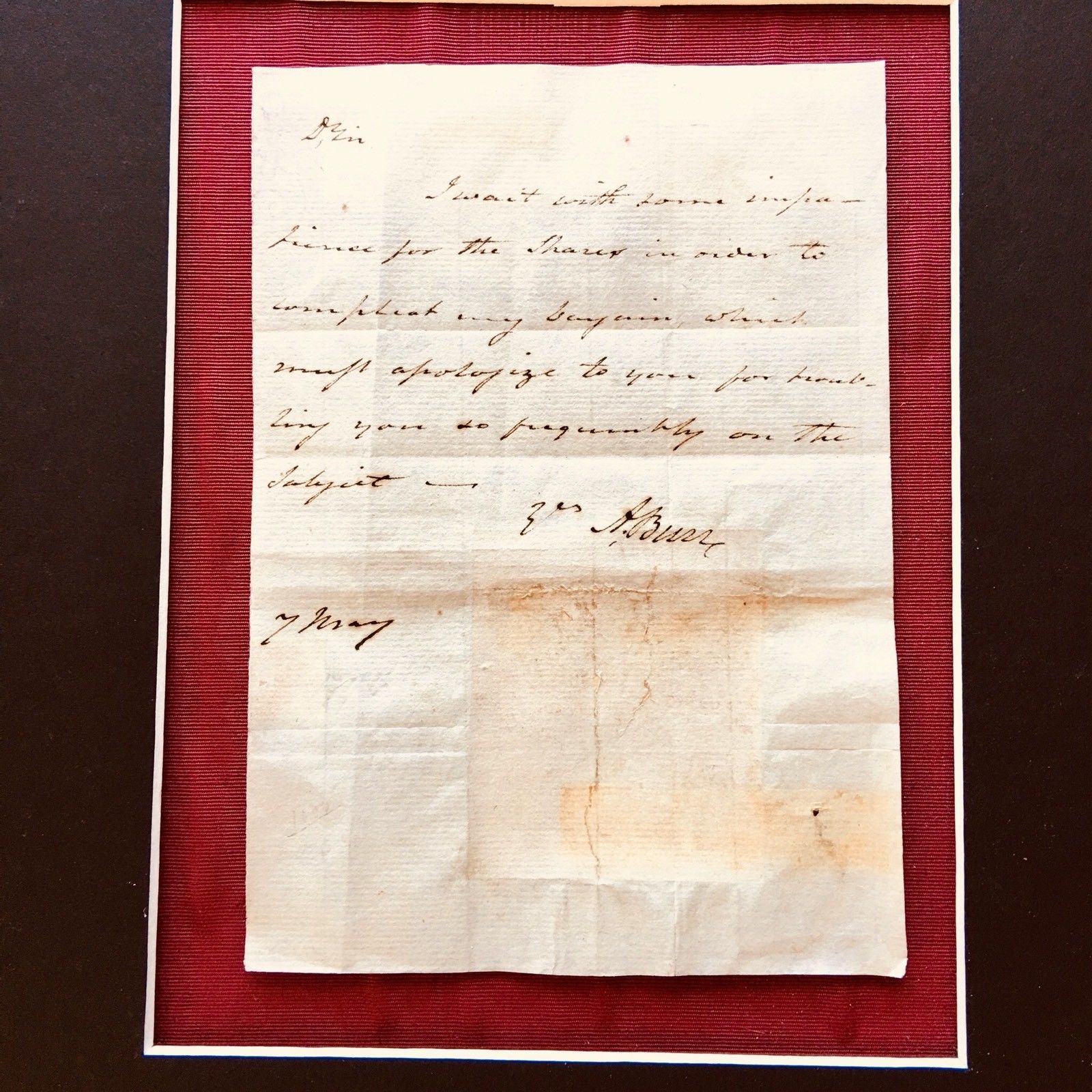 AARON BURR * Handwritten AUTOGRAPH LETTER Signed * Dueled ALEXANDER HAMILTON
