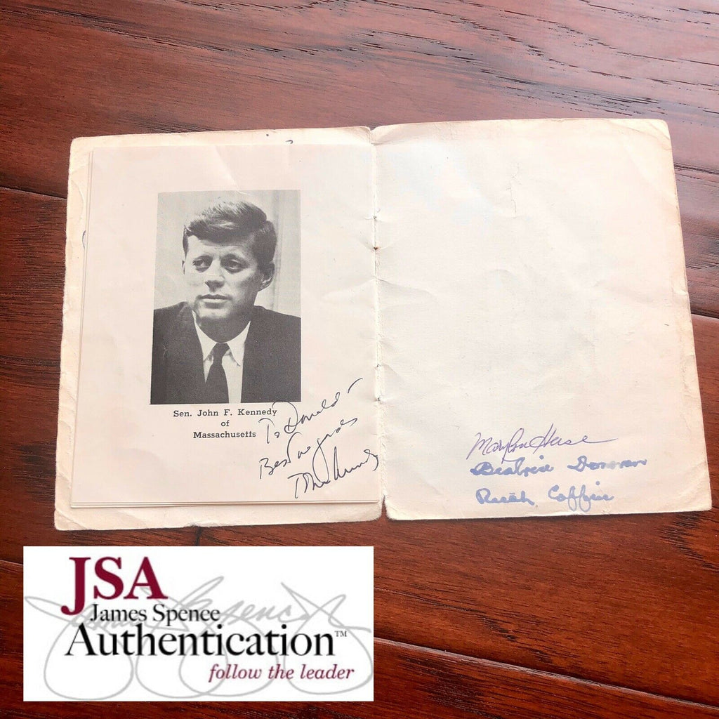 JOHN F. KENNEDY * JSA LOA * Autograph Photo Signed As Senator In Dinner Program
