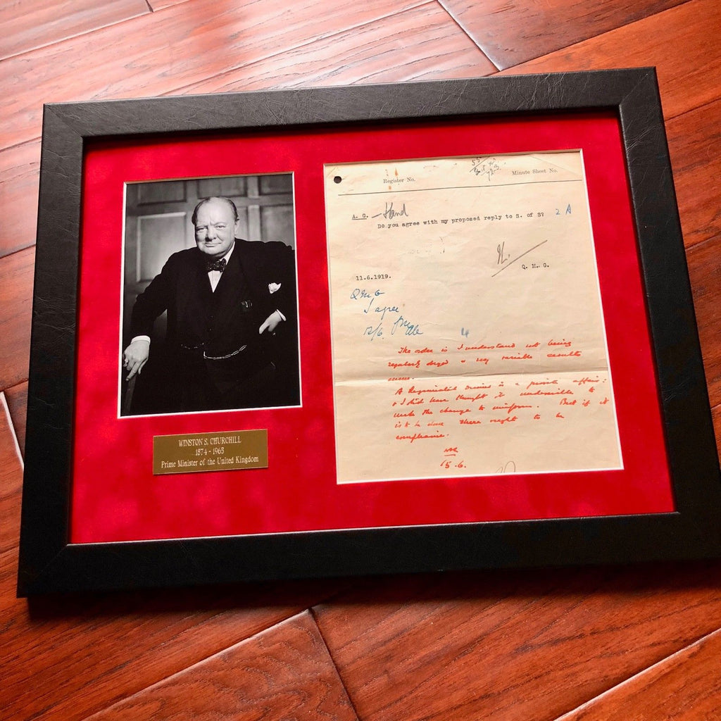 WINSTON S. CHURCHILL * PSA/DNA * Authentic Handwritten AUTOGRAPH Note SIGNED