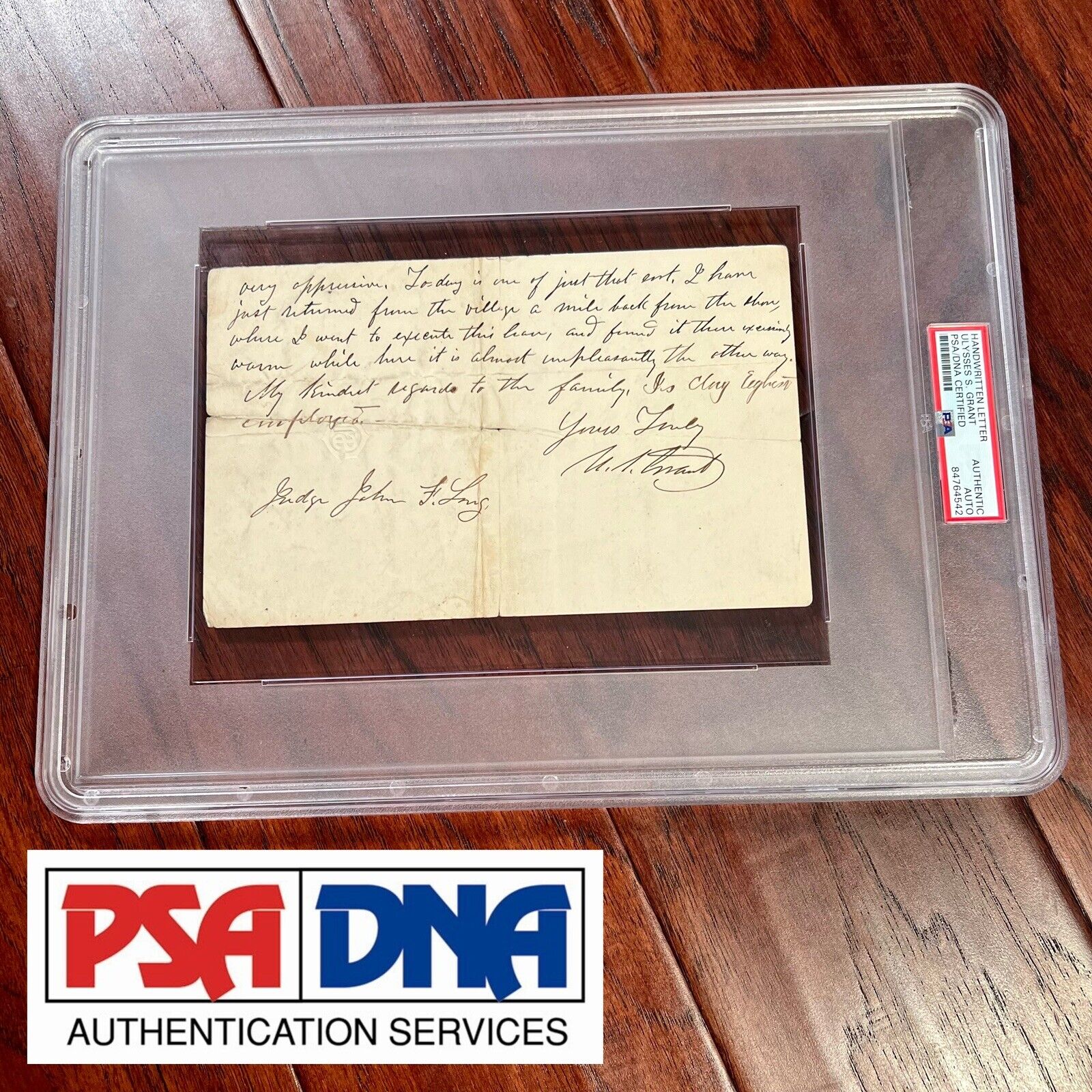 ULYSSES S GRANT * PSA/DNA * Autograph Letter Signed as President Handwritten