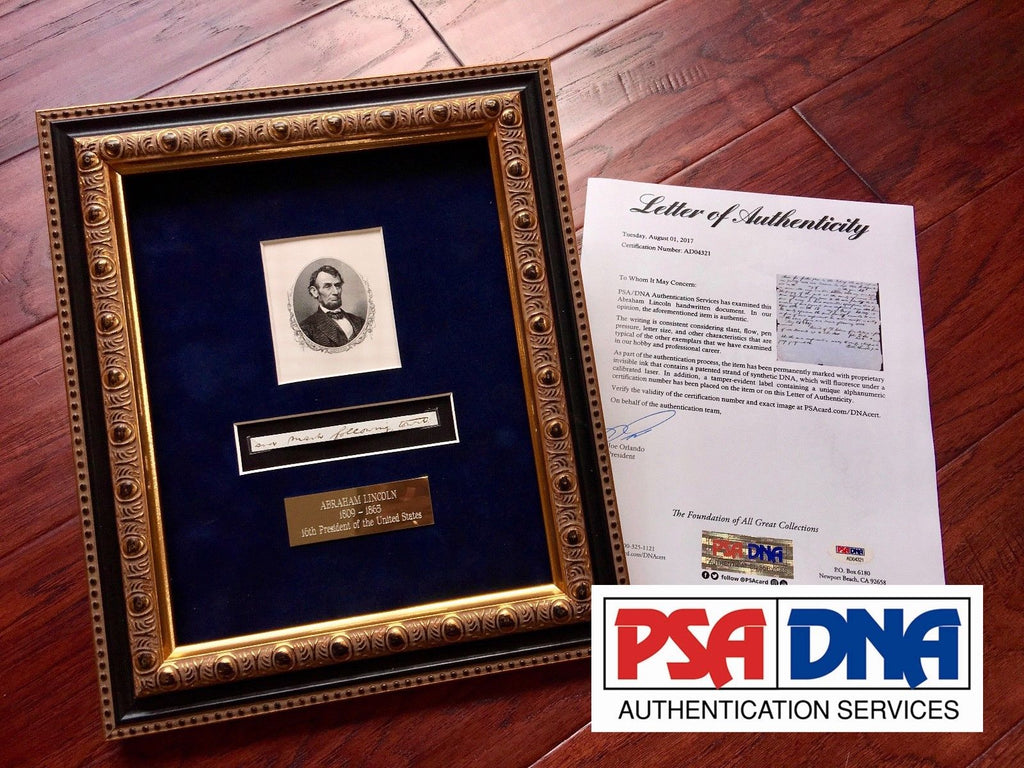 ABRAHAM LINCOLN * PSA/DNA * 4 Handwritten Cut Words *