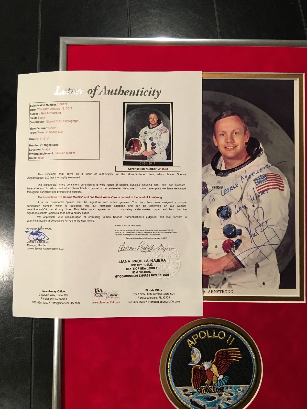 NEIL ARMSTRONG * Signed WSS Portrait JSA NASA LITHOGRAPH * Apollo 11 autograph