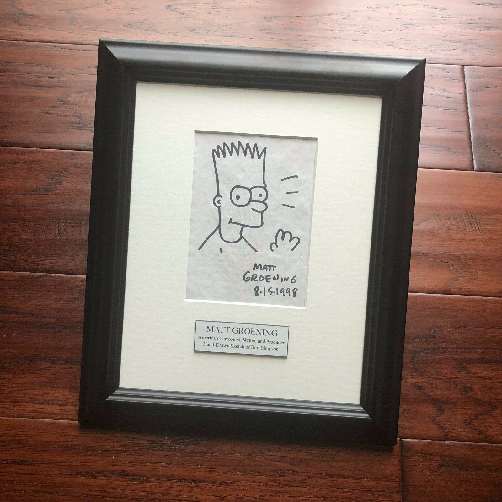 MATT GROENING * JSA * AUTOGRAPH Hand Drawn Bart Simpson SIGNED