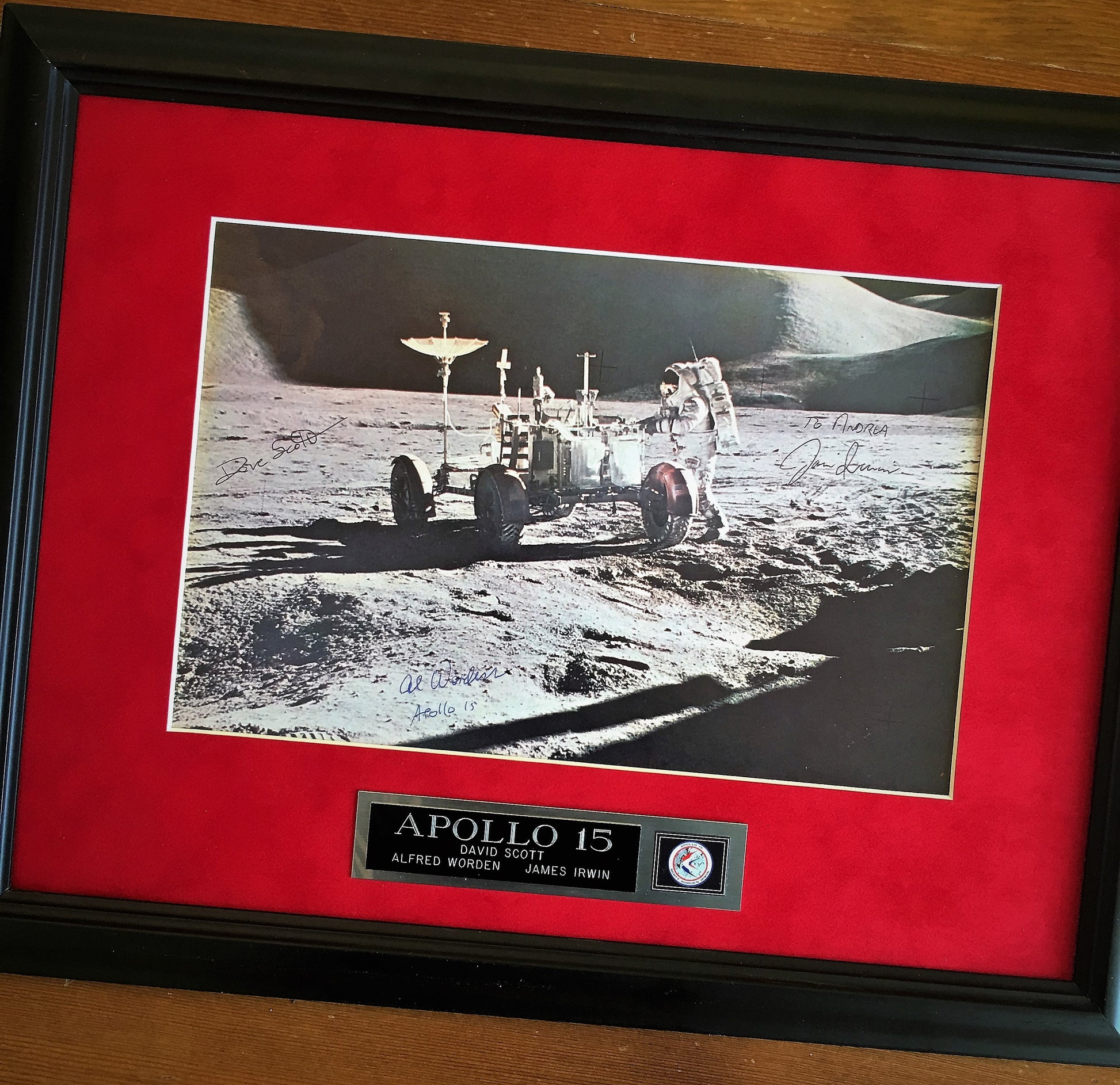 APOLLO 15 CREW SIGNED * Jim IRWIN Dave SCOTT Al WORDEN * Autograph photo