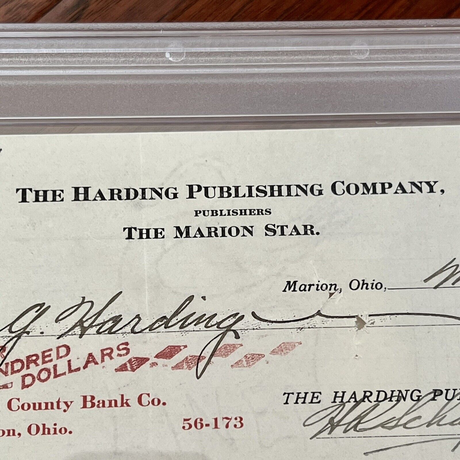 WARREN G. HARDING * PSA/DNA * Check Signed AS PRESIDENT Autograph Slabbed