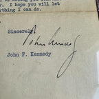 JOHN F. KENNEDY * Beckett BAS * Autograph Senate Letter Re: Eisenhower Signed