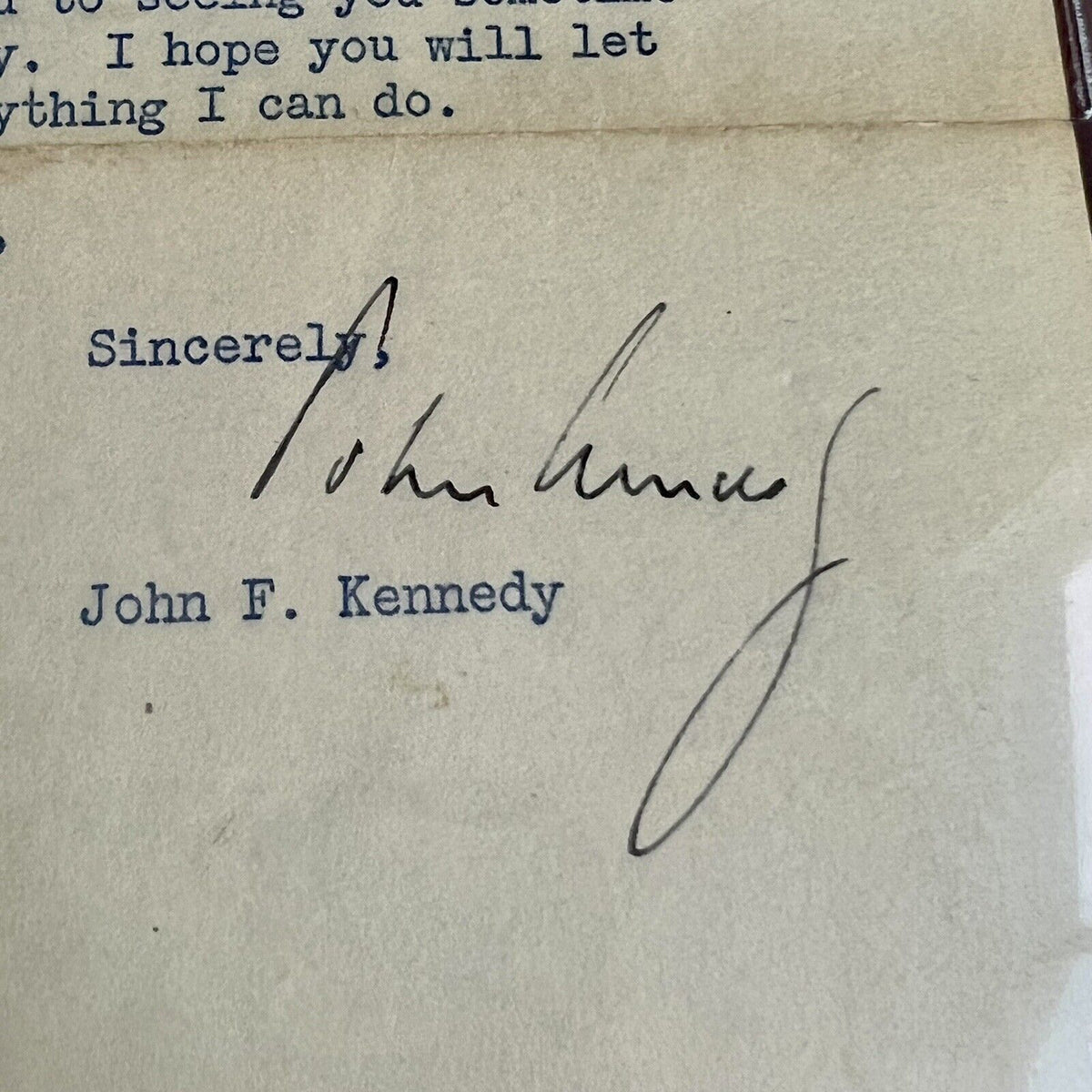 JOHN F. KENNEDY * Beckett BAS * Autograph Senate Letter Re: Eisenhower Signed