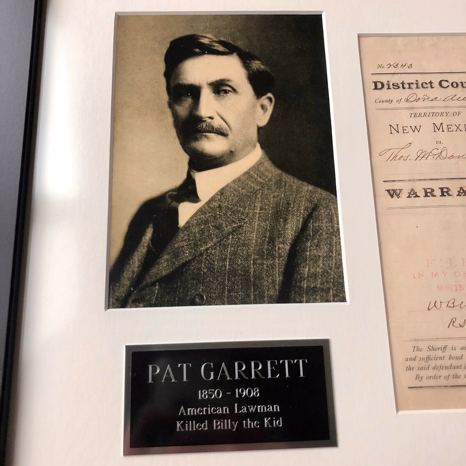 PAT GARRETT * PSA/DNA LOA * Autograph Warrant Signed * Billy the Kid Sheriff
