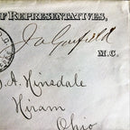 JAMES A. GARFIELD * Rare AUTOGRAPH Signed * Free Frank Envelope * President