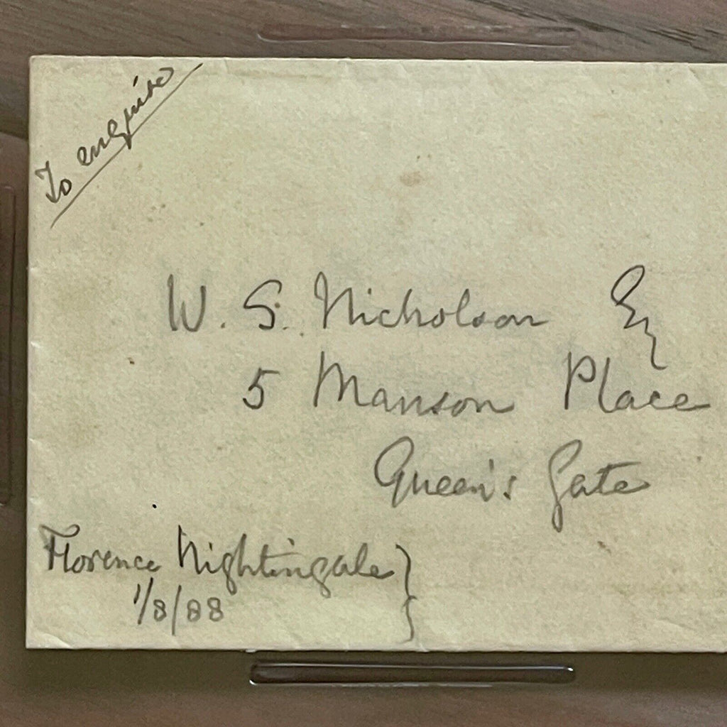 FLORENCE NIGHTINGALE * PSA/DNA * AUTOGRAPH Envelope SIGNED * To Red Cross Member