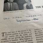 JOHN F. KENNEDY * JSA * 1960 Signed "Voting for Kennedy" Newspaper * Autograph