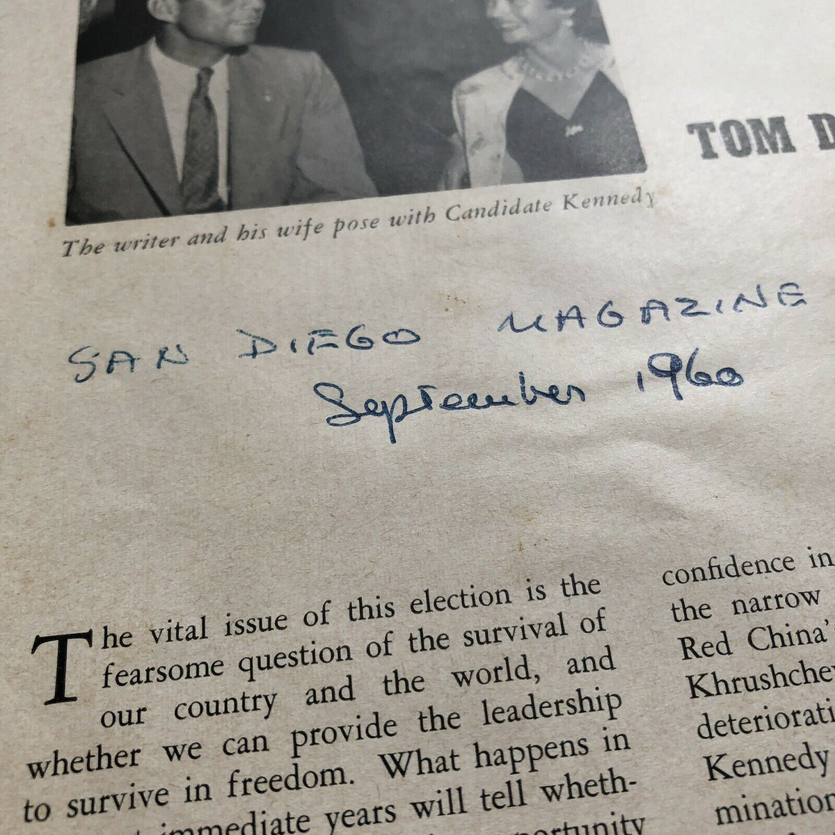 JOHN F. KENNEDY * JSA * 1960 Signed "Voting for Kennedy" Newspaper * Autograph