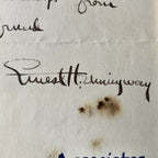ERNEST HEMINGWAY * JSA LOA * Handwritten Autograph Key West Note Signed *