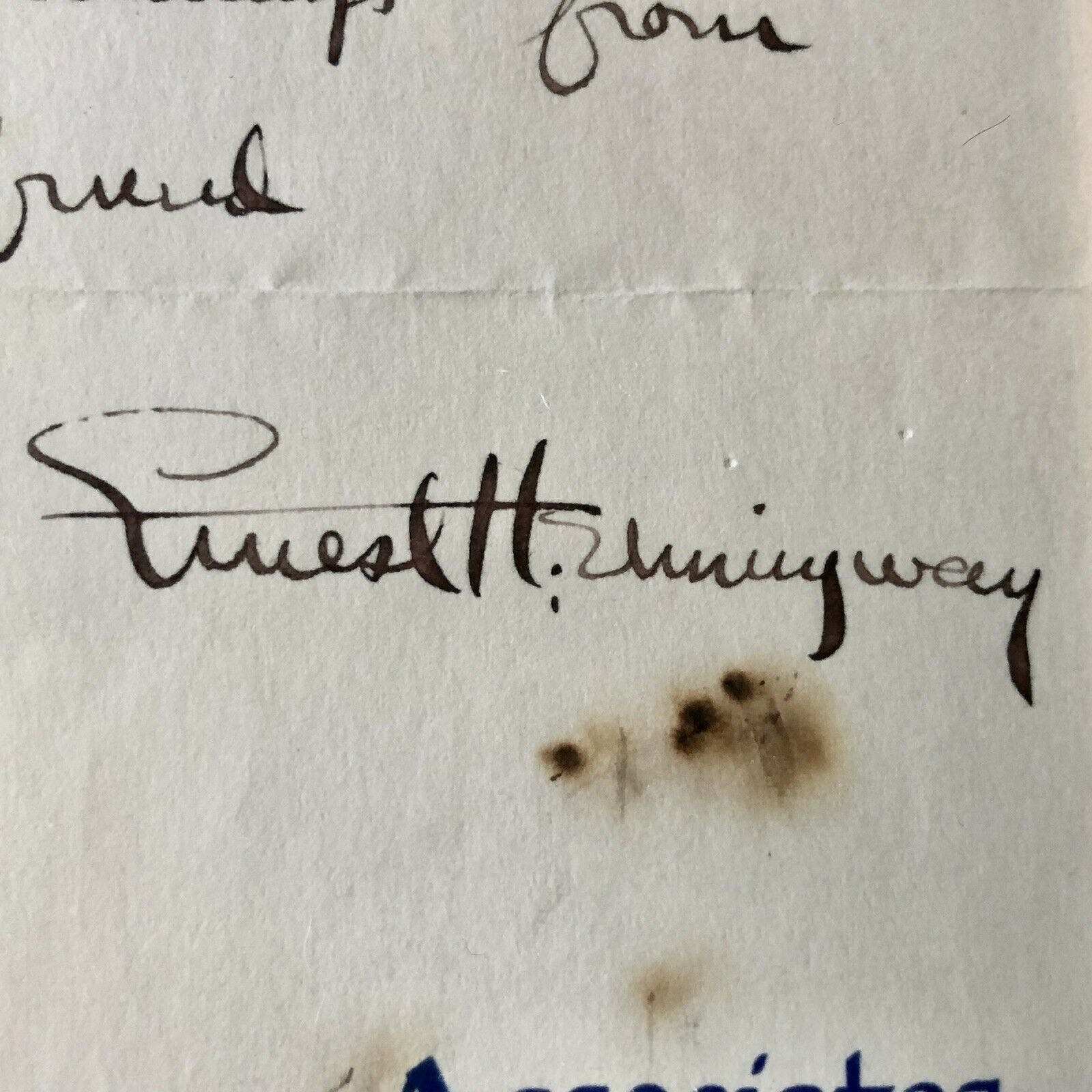 ERNEST HEMINGWAY * JSA LOA * Handwritten Autograph Key West Note Signed *