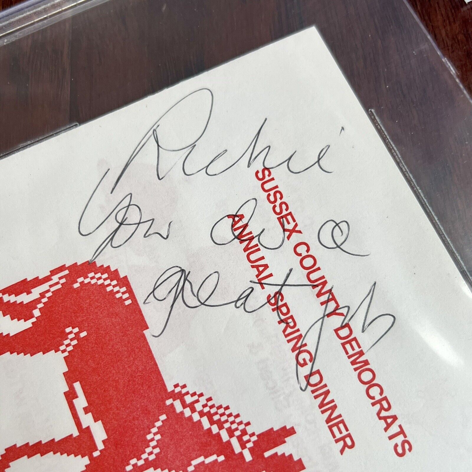 JOE BIDEN * BECKETT BAS Slab * Signed Democrat Donkey Autograph Pamphlet