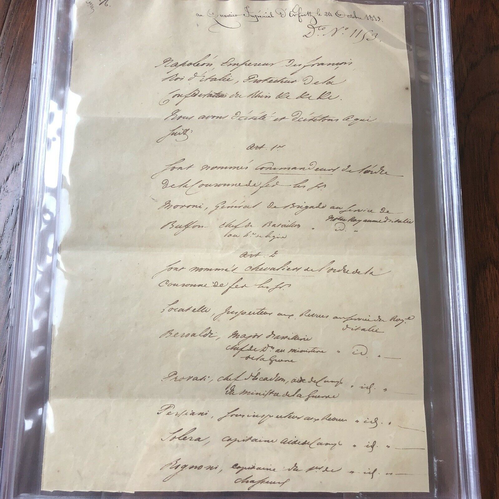 Napoleon Bonaparte * BAS Beckett Slabbed * Encapsulated Autograph Signed *