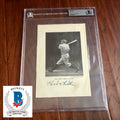 BABE RUTH * Beckett BAS * Autograph Uninscribed At Bat Photo Signed Graded 8
