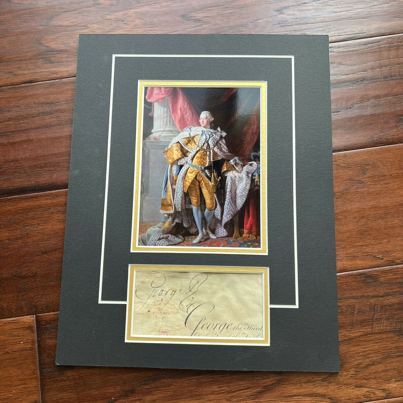 KING GEORGE III * JSA LOA * Hand Signed Large Signature Autograph Display *