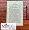 ANDREW JOHNSON * JSA LOA * Signed 6x Autograph Pamphlet * Abraham Lincoln VP