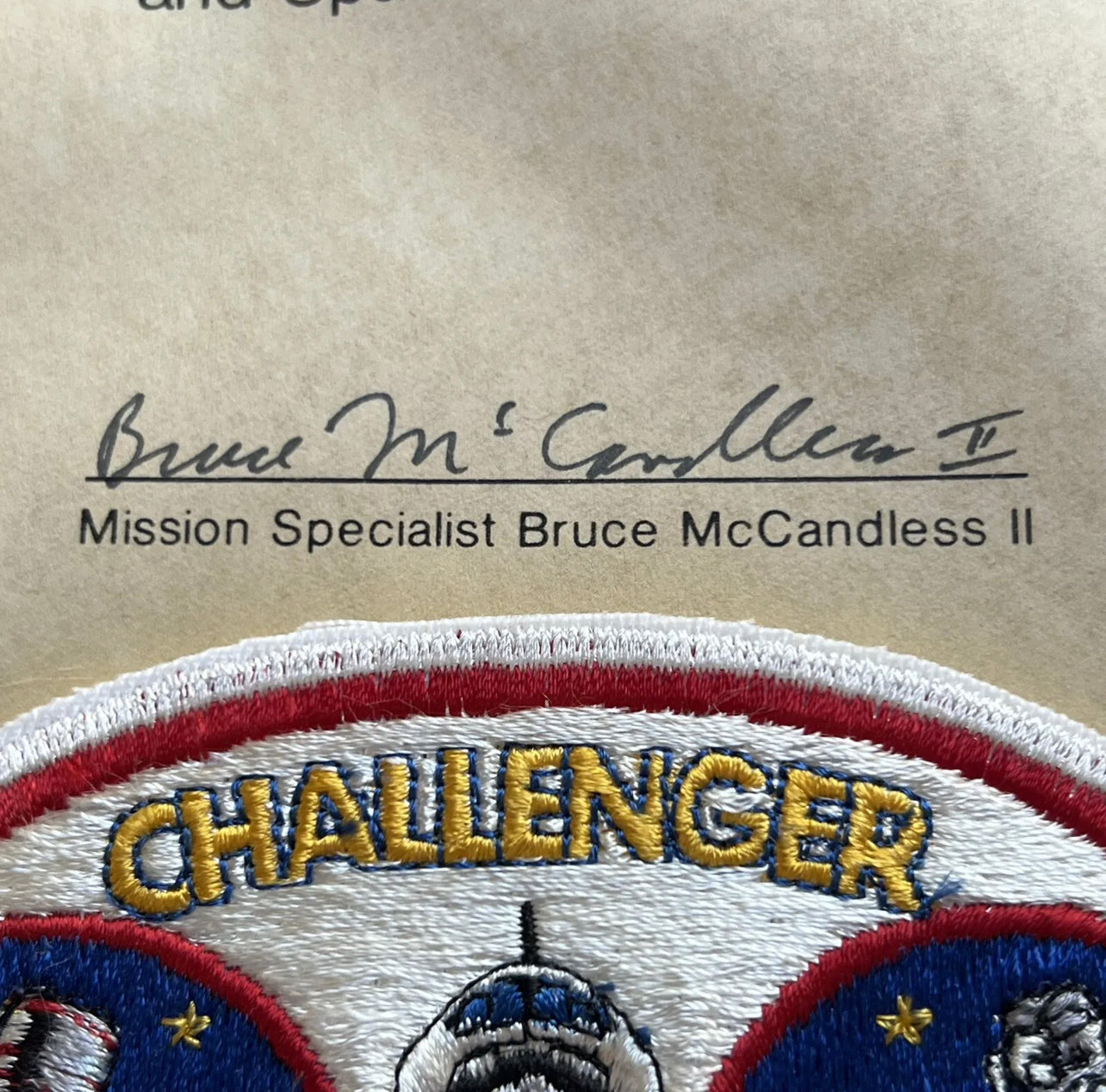 STS 41-B * JSA * Bruce McCandless Certified Flown Flag & Patch Autograph Signed