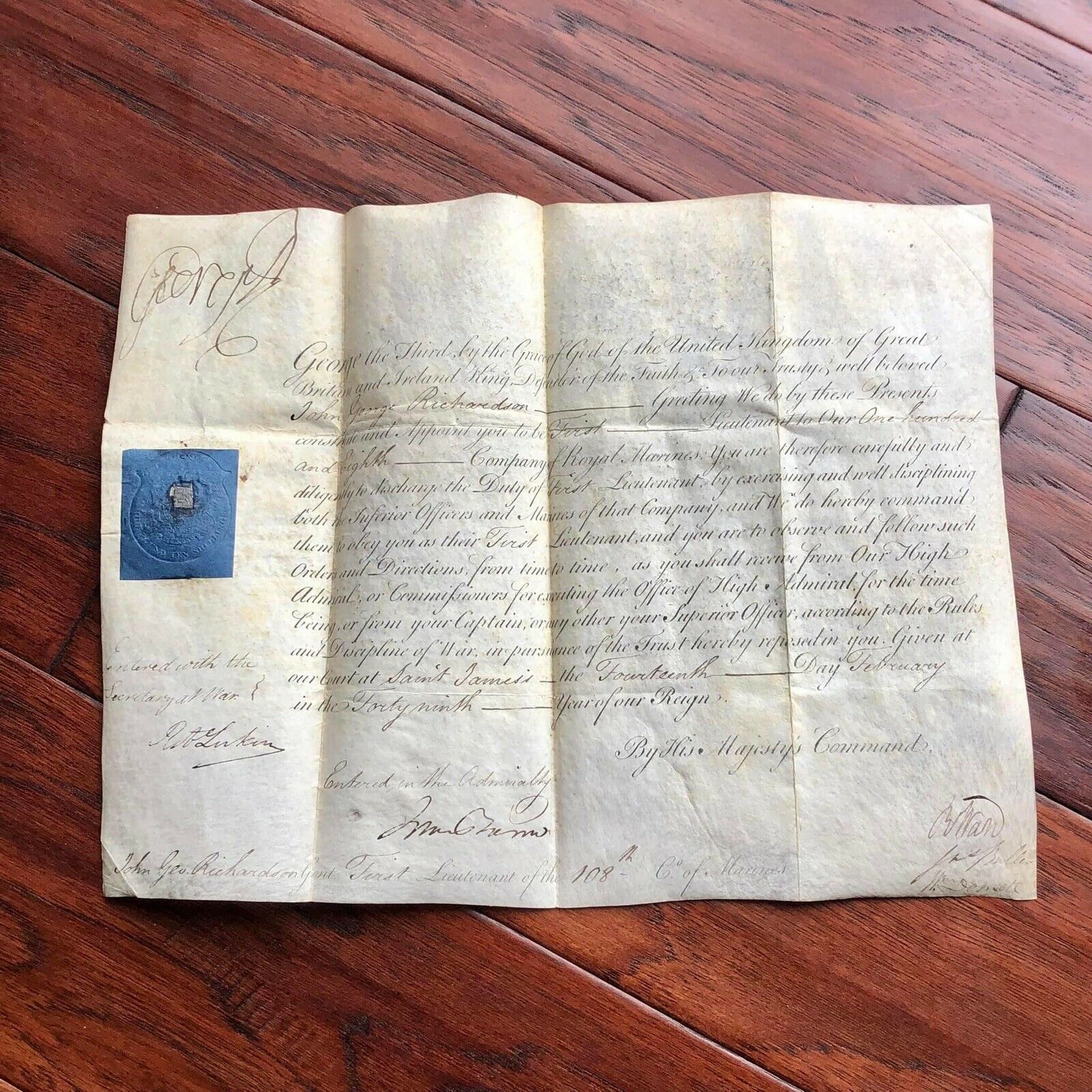 KING GEORGE III * JSA LOA * Hand Signed Military Appointment Autograph *