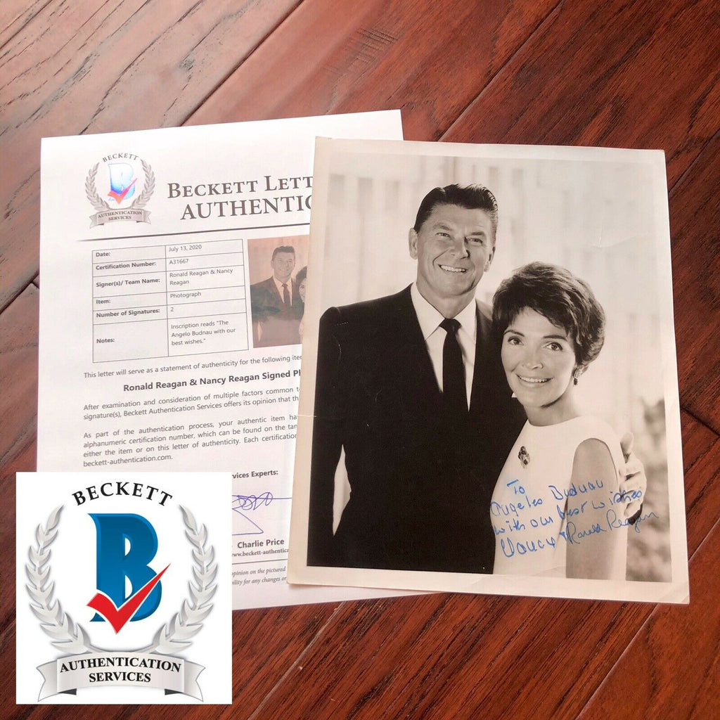 RONALD & NANCY REAGAN * BAS Beckett * Autograph Inscribed Signed Photo