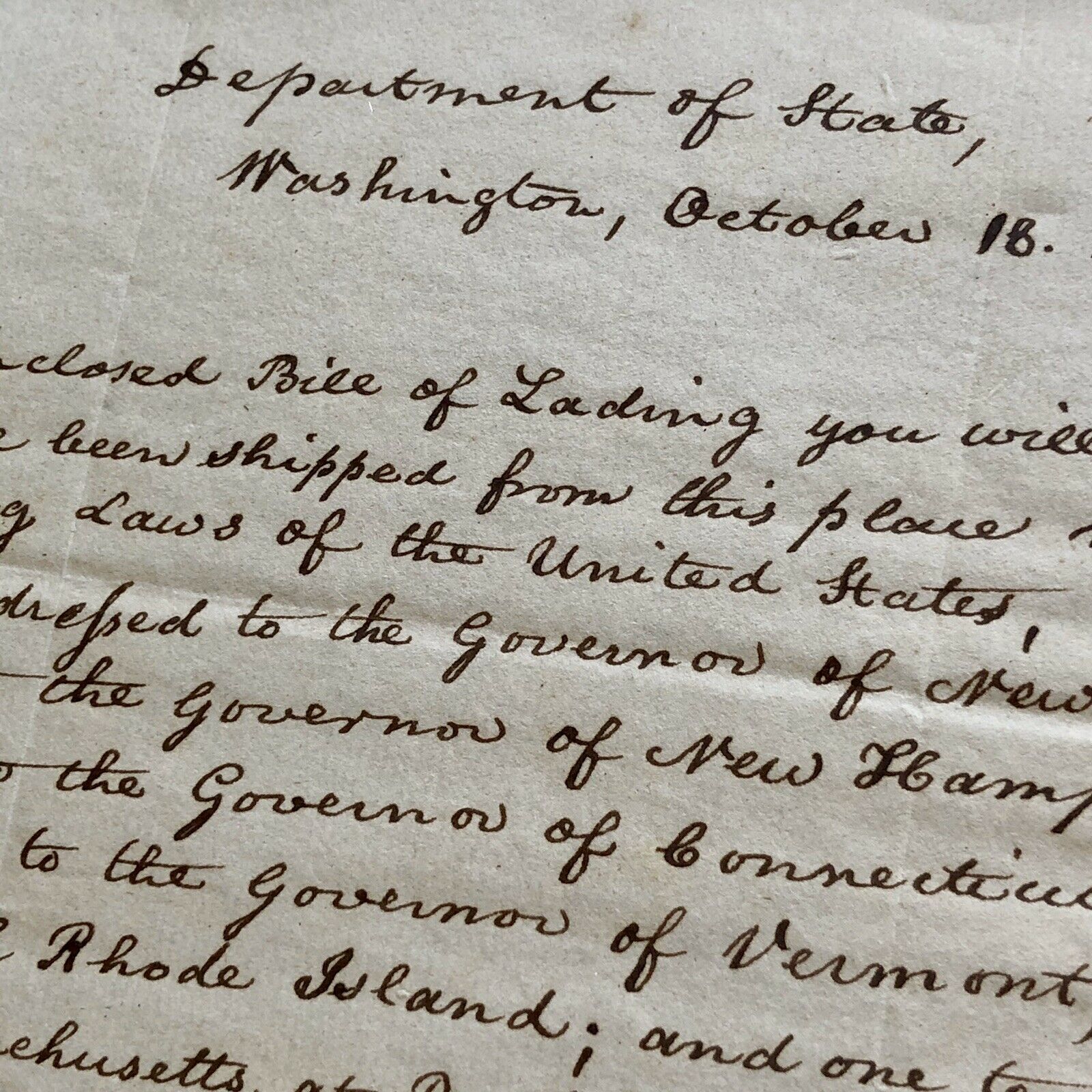 JOHN QUINCY ADAMS * BECKETT BAS * Autograph "United States Laws" Letter Signed *