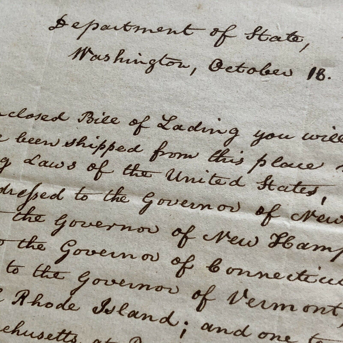 JOHN QUINCY ADAMS * BECKETT BAS * Autograph "United States Laws" Letter Signed *