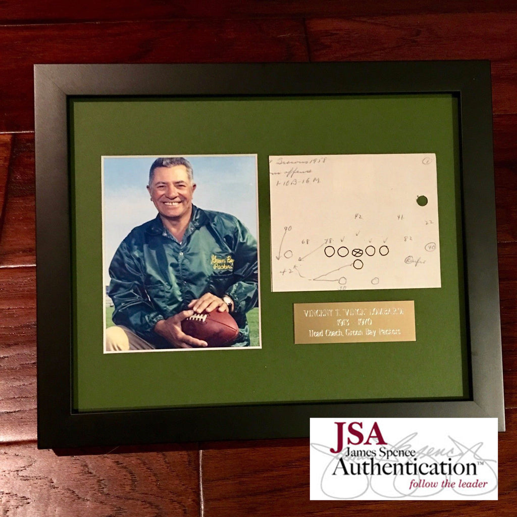 VINCE LOMBARDI JSA COA Scarce Handwritten Play Packers
