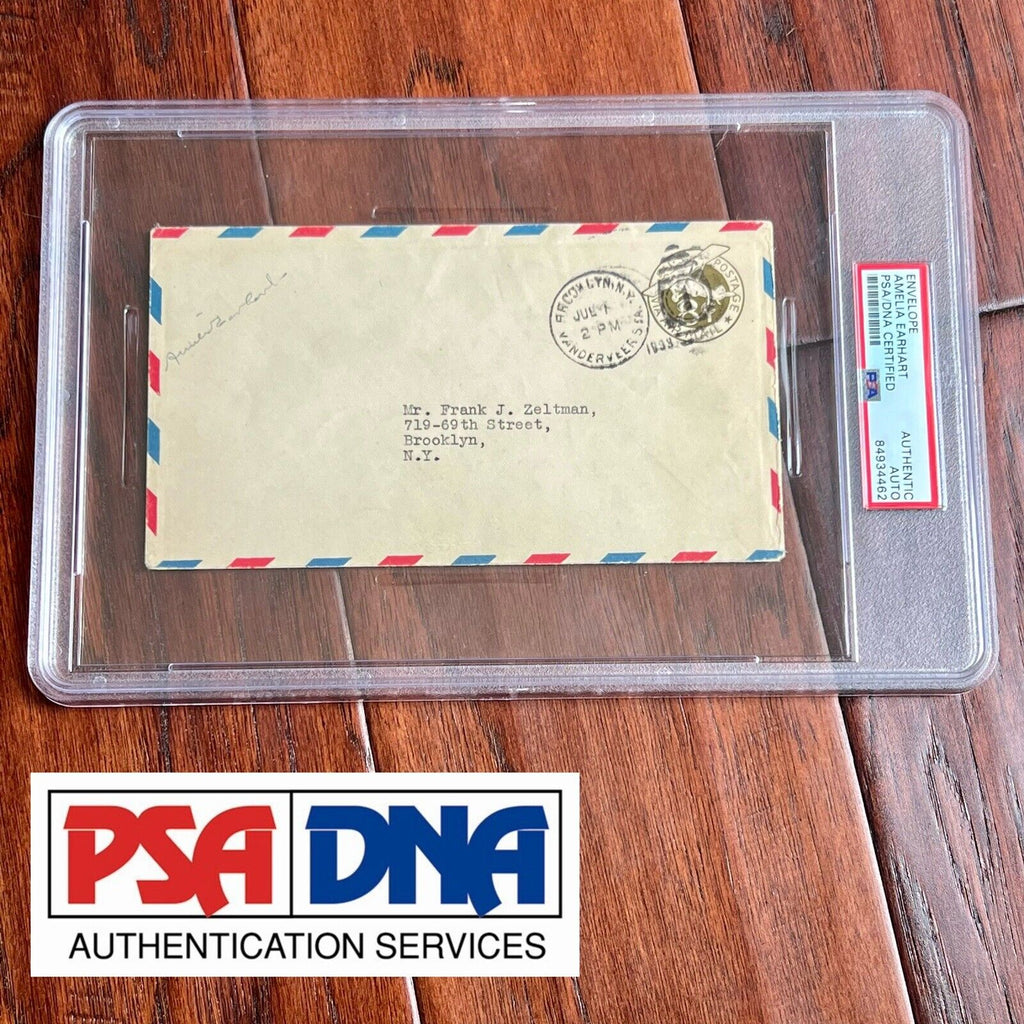 AMELIA EARHART * PSA/DNA * Encapsulated Autograph 1933 Air Race Cover Signed