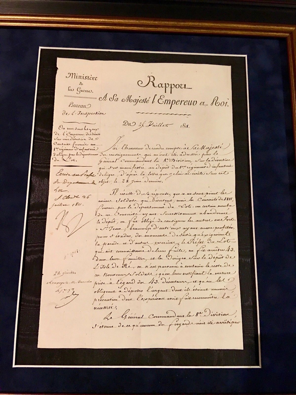 NAPOLEON BONAPARTE * AUTOGRAPH Signed at SAINT CLOUD * 1811 * re: Army Deserters